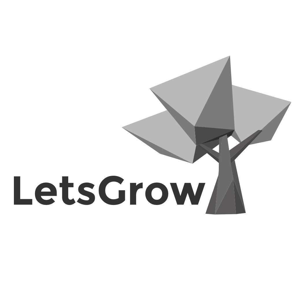 LetsGrow Logo - Greyscale on White